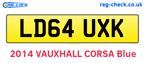 LD64UXK are the vehicle registration plates.