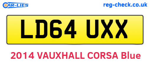 LD64UXX are the vehicle registration plates.