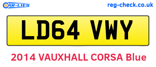 LD64VWY are the vehicle registration plates.