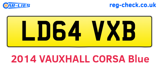 LD64VXB are the vehicle registration plates.