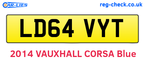 LD64VYT are the vehicle registration plates.