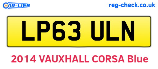 LP63ULN are the vehicle registration plates.