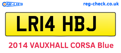 LR14HBJ are the vehicle registration plates.