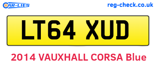 LT64XUD are the vehicle registration plates.