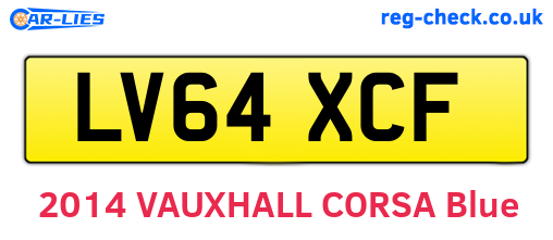 LV64XCF are the vehicle registration plates.