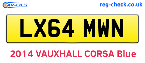 LX64MWN are the vehicle registration plates.