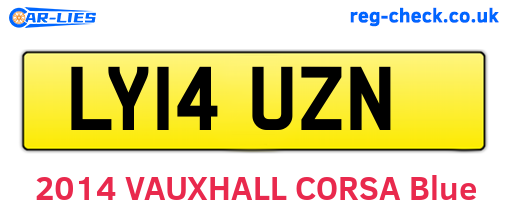 LY14UZN are the vehicle registration plates.