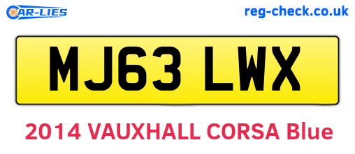 MJ63LWX are the vehicle registration plates.