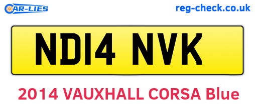 ND14NVK are the vehicle registration plates.