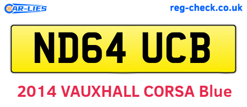 ND64UCB are the vehicle registration plates.