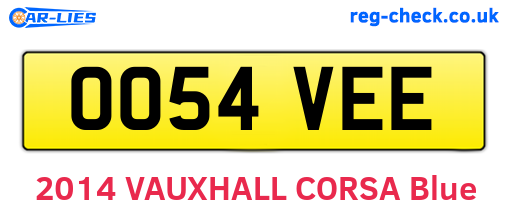 OO54VEE are the vehicle registration plates.