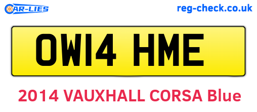 OW14HME are the vehicle registration plates.
