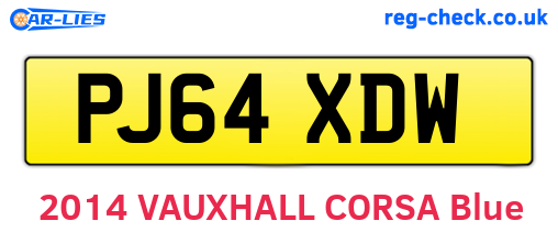 PJ64XDW are the vehicle registration plates.
