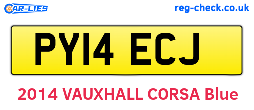PY14ECJ are the vehicle registration plates.
