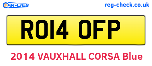 RO14OFP are the vehicle registration plates.