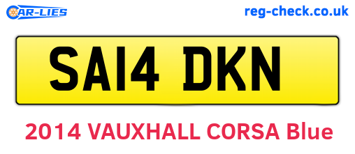 SA14DKN are the vehicle registration plates.