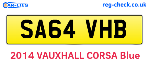 SA64VHB are the vehicle registration plates.