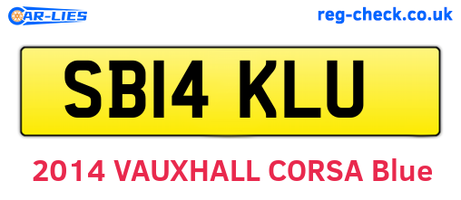 SB14KLU are the vehicle registration plates.