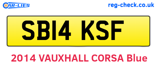 SB14KSF are the vehicle registration plates.