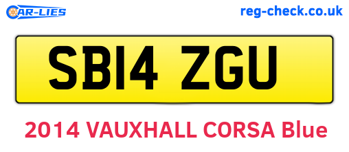 SB14ZGU are the vehicle registration plates.