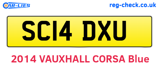 SC14DXU are the vehicle registration plates.