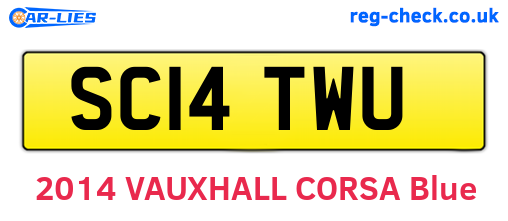 SC14TWU are the vehicle registration plates.