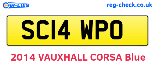 SC14WPO are the vehicle registration plates.