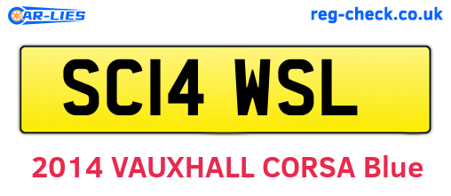 SC14WSL are the vehicle registration plates.