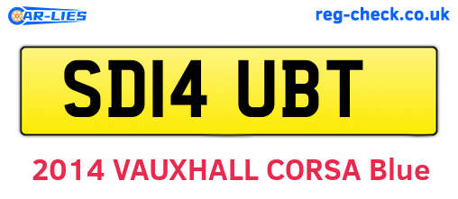 SD14UBT are the vehicle registration plates.