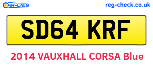 SD64KRF are the vehicle registration plates.