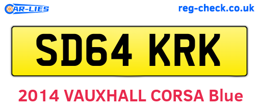 SD64KRK are the vehicle registration plates.