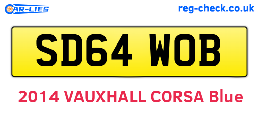 SD64WOB are the vehicle registration plates.