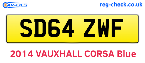 SD64ZWF are the vehicle registration plates.