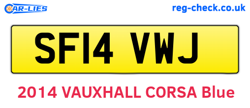 SF14VWJ are the vehicle registration plates.