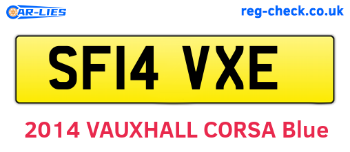 SF14VXE are the vehicle registration plates.