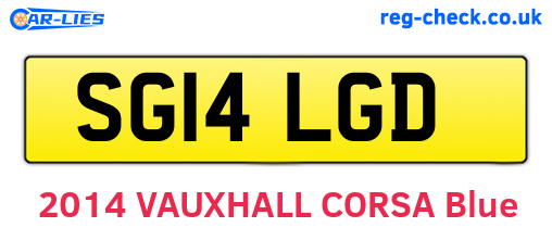 SG14LGD are the vehicle registration plates.