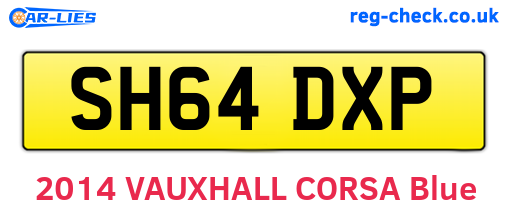 SH64DXP are the vehicle registration plates.