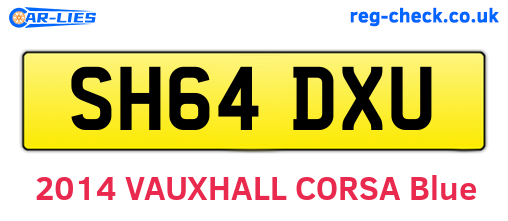 SH64DXU are the vehicle registration plates.