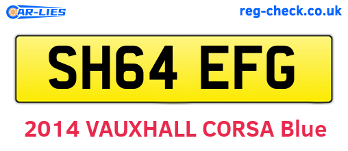 SH64EFG are the vehicle registration plates.