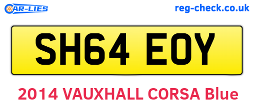 SH64EOY are the vehicle registration plates.