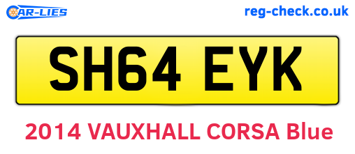 SH64EYK are the vehicle registration plates.