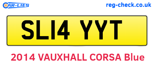 SL14YYT are the vehicle registration plates.