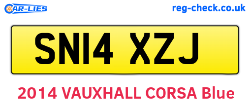 SN14XZJ are the vehicle registration plates.