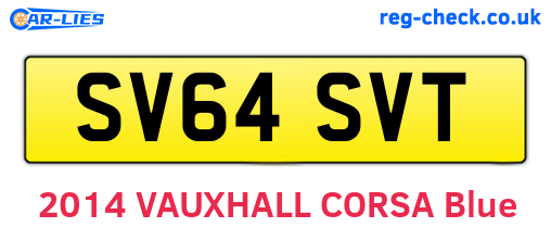 SV64SVT are the vehicle registration plates.