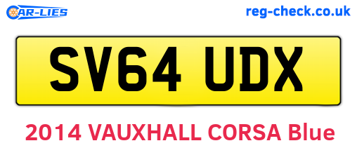 SV64UDX are the vehicle registration plates.