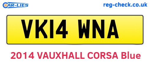 VK14WNA are the vehicle registration plates.
