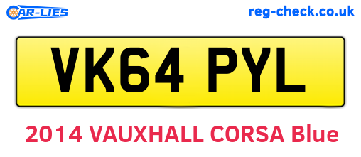 VK64PYL are the vehicle registration plates.