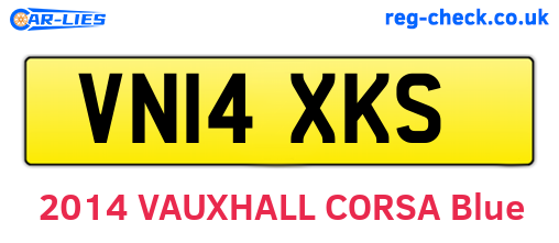VN14XKS are the vehicle registration plates.