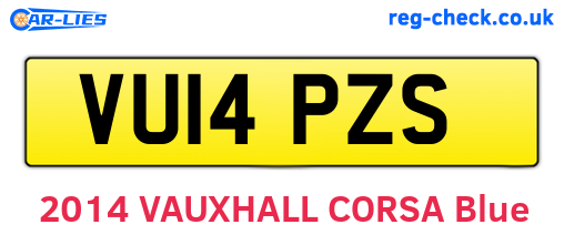 VU14PZS are the vehicle registration plates.