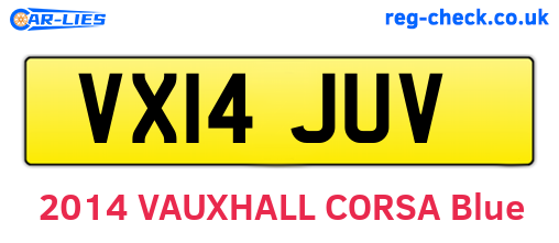 VX14JUV are the vehicle registration plates.